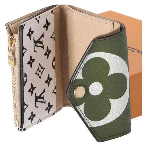 Louis Vuitton M67640 Monogram Giant Portefeuille Zoe Khaki Trifold Wallet w Box - Picture 3 of 16